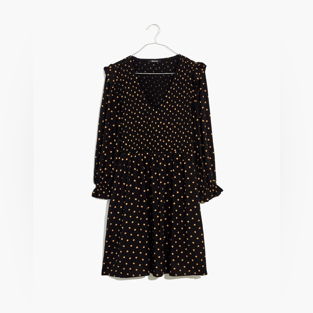 Madewell Lucie Smocked V-Neck Dress - Small
